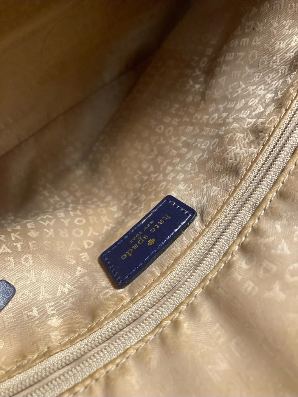 kate spade Blue and White Gingham Dome Satchel